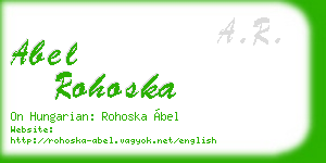 abel rohoska business card
